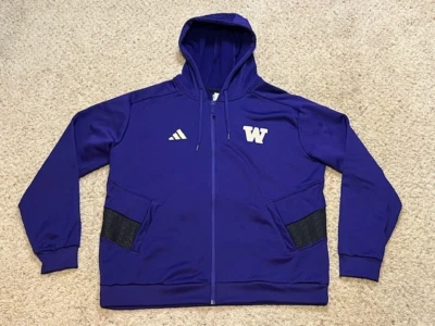 Washington Huskies Adidas Púrpura Equipo Edición Cremallera Polar Sudadera con Capucha Talla XL Foto 1 de 4