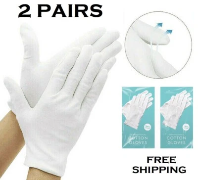 FOREVER BEAUTIFUL 2 x 100% COTTON DERMATOLOGICAL WHITE GLOVES MOISTURISING ECZEMA BEAUTY WORK