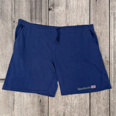 Pantalones Cortos Deportivos Vintage Reebok Grandes Azul Spellout Gráfico Bolsillos Foto 1 de 4