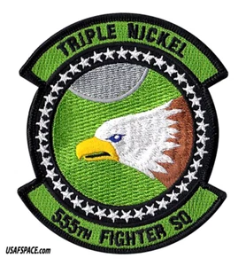 USAF 555th FIGHTER SQ -555 FS - DREIFACH NICKEL - F-16 Kampffalke - VEL AUFNÄHER - Bild 1 von 5