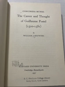 CONCORDIA MUNDI Die Karriere und das Denken von Guillaume Postel BOUWSMA Ex Bibliothek - Bild 1 von 6