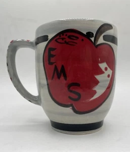 2006 Gail Pittman “WMS” Hand Painted Apple Stripe Mug HTF RARE NEW!! - Picture 1 of 5