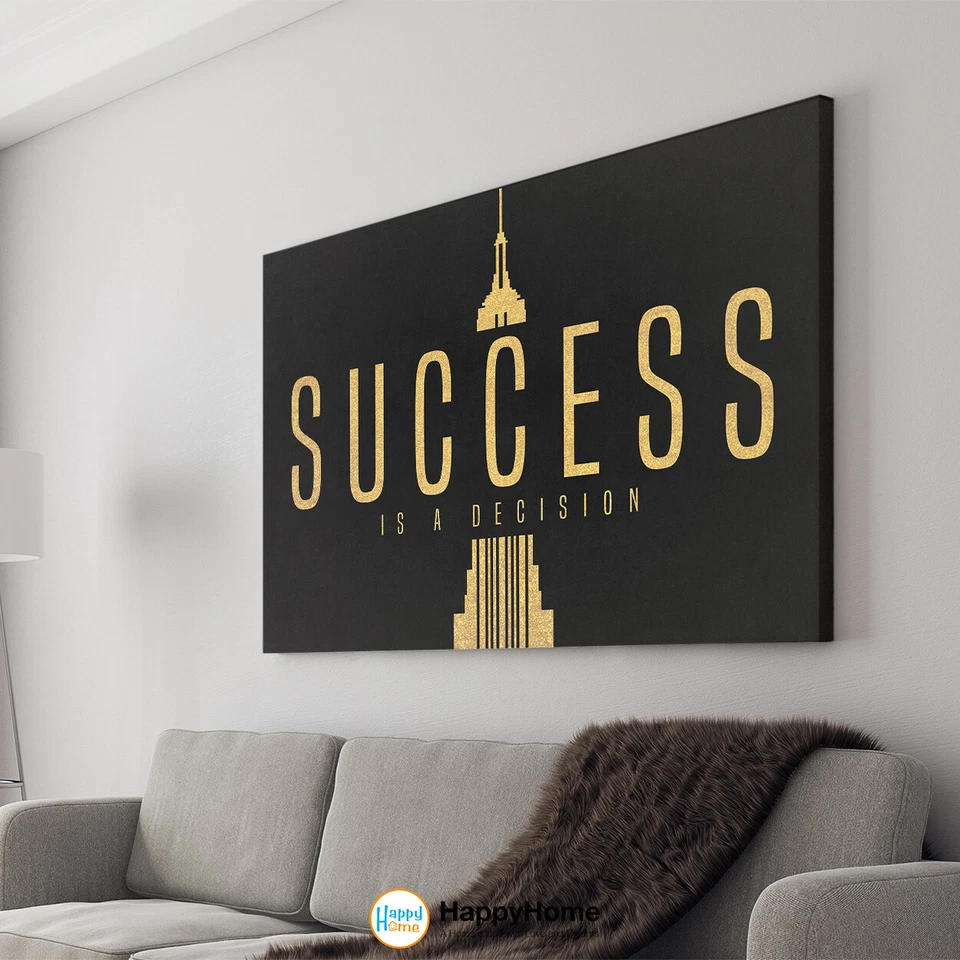 Arte de pared Success is a Decision cita motivacional arte inspirador decoración de oficina Foto 1 de 4
