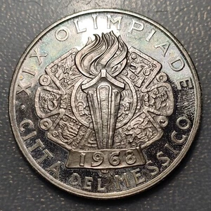 MEXICO OLYMPIC GAMES SILVER MEDAL 1968 50 mm 46 g - Picture 1 of 2
