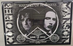 Alice Cooper & Marilyn Manson 2013 Cleveland Concert Poster 11" x17" Framed - Picture 1 of 2