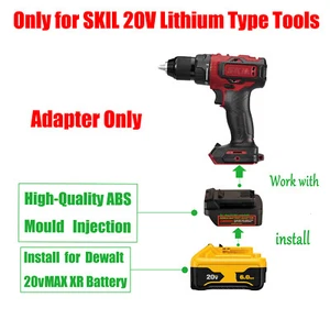1x Adapter Convert für SKIL 20V Werkzeuge auf für DeWalt 20V MAX XR Li-lon Akkus - Bild 1 von 9