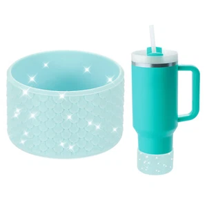 Silicone Water Bottle Boot, Water Bottom Protective Sleeve, Light Blue - Picture 1 of 6