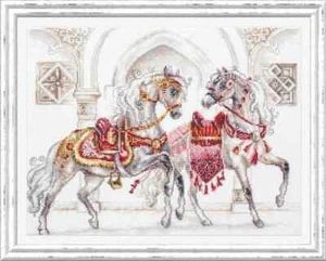 Lustiges Kreuzstich-Set "Royal Horses" unbedruckt gezählt Zaubernadel 220-424 - Bild 1 von 5