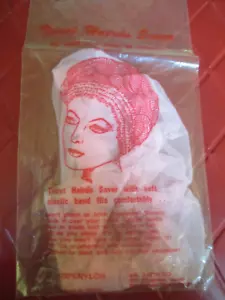 CAPPELLO vintage ROSA tricot nylon HAIRDO stile capelli SAVER Sleeping CAP - anni '60 - Foto 1 di 2