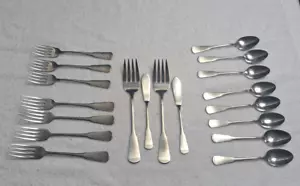 19 pezzi. Cucchiai e forchette SSS Oneida Colonial Boston Minute Uomo Argenteria Inox - Foto 1 di 9