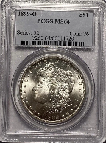 1899-O SILVER MORGAN DOLLAR PCGS NEAR GEM BU MS64 CLEAR & BRIGHT HIGHEST GRADES Cover