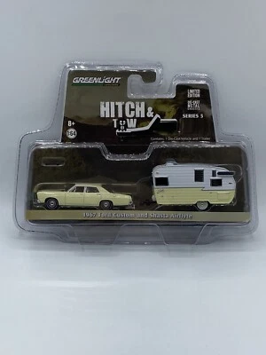  Greenlight Limited Edition Hitch & Tow 1967 Ford Custom Shasta Airflyte 1:64 - Image 1 of 4