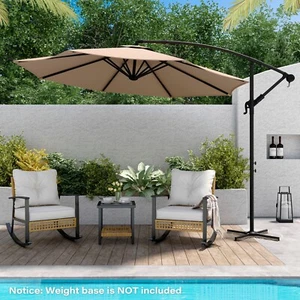 LAUSAINT HOME 10 Ft Cantilever Patio Umbrella with Crank and UV Resistant, Beige - Picture 1 of 8