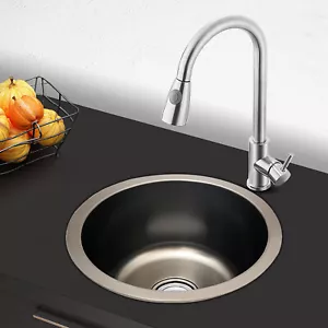 Rund Einzelner Einbauwaschbecken Waschbecken Waschschale Edelstahl Wash Becken - Bild 1 von 18