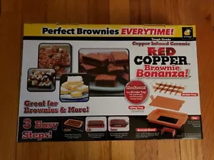 Copper Infused Red Copper Brownie Bonanza Pan 9" X 13" Non Stick Dishwasher Safe - Picture 1 of 6