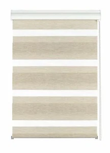 Gardinia Doppelrollo Silvalin sand, 80 x 160 cm mit weißer Aluminiumkasset - Bild 1 von 12
