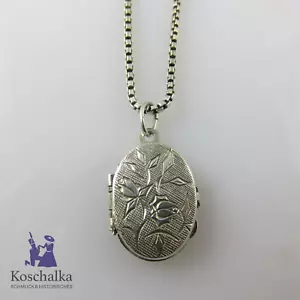Schöner 835er Silber Anhänger mit einem kleinen Foto Medaillon, um 1990 (E5132) - Bild 1 von 6