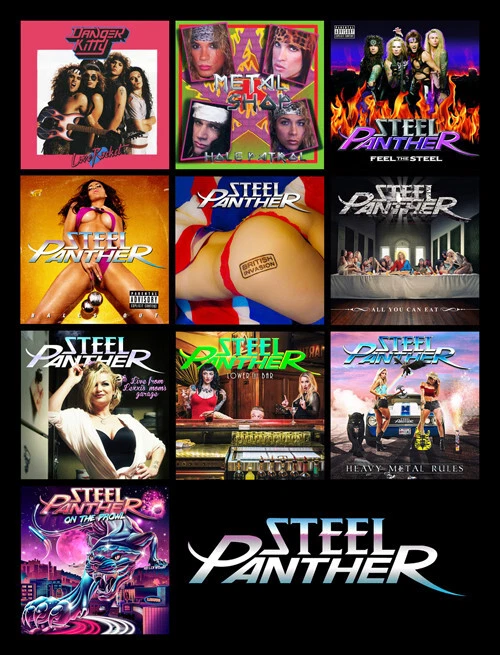 STEEL PANTHER album discography magnet (4.5" x 3.5") on the prowl heavy metal Foto 1 de 1