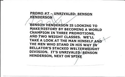 Benson Henderson Signed Bellator 149 MMA Broadcast Production Card PSA/DNA UFC - Image 1 of 4