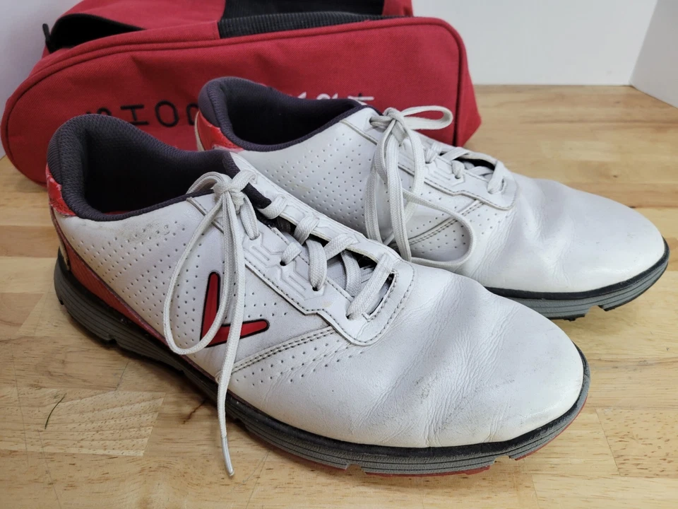 Botines de golf Callaway para hombre talla 10,5 "Balboa" blancos/rojos/negros sin clavos CG103WRD Foto 1 de 4