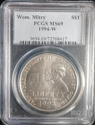 1994 W WOMEN MILITARY COMMEMORATIVE $1. PCGS MS69.  -#SL0063 - Image 1 of 2