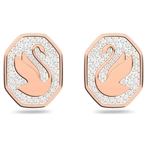 Swarovski Signum Stud Earrings, Swan, White, Rose-Gold Tone Plated -5621105 New - Picture 1 of 3