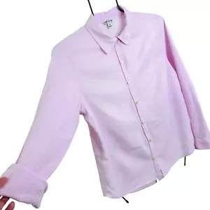 Camicia donna Orvis misto lino media classica orlo tondo maniche a linguetta rosa - Foto 1 di 13