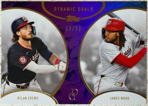 2025 TOPPS DYNAMIC DUALS DYLAN CREWS & JAMES WOOD PURPLE FOIL 9/99 - Picture 1 of 1