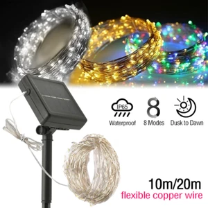 LED Solar String Light Outdoor Garden Decor 10/20m Cool/Warm/RGB Waterproof IP65 - Picture 1 of 15