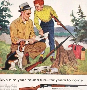1958 Winchester Rifles Model 61 77 Advertisement Vintage Guns Hunting DWPP18 - Picture 1 of 2