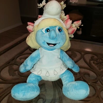 BABW Smurfette Smurf 17" Plush Stuffed Build-A-Bear Workshop w/ White Dress 2011 - Image 1 of 4