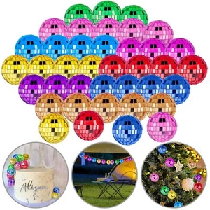 45 PCS Colorful Disco Ball Cake Decoration Ornaments Reflective Mirror Ball C... - Picture 1 of 6