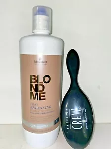 Schwarzkopf BlondMe Tone Enhancing Bonding Shampoo - Cool Blonde 33.8 Oz & Brush - Picture 1 of 4