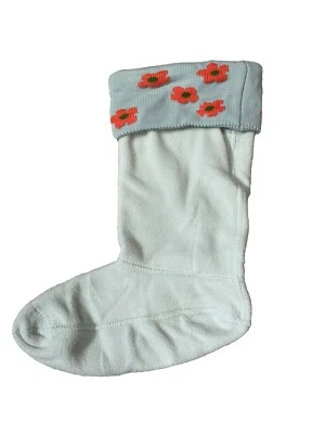 Meias bota Hunter originais infantis cinza pistache floral tamanho XL (4-6) 3886 - Imagem 1 de 2
