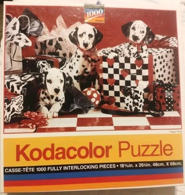 Kodacolor Jigsaw Puzzle Puppy Party Dalmatian 1000 Pcs 1994 Vintage New Sealed - Image 1 of 4
