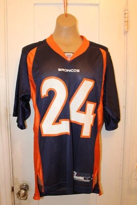 Camiseta deportiva para hombre REEBOK NFL Equipment Denver Broncos Champ Bailey #24 malla pequeña de colección Foto 1 de 4