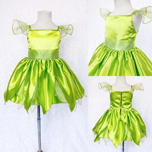 Fairy Tinkerbell Inspired Green Knee Length Dress Halloween Costume Junior Party - Picture 1 of 10