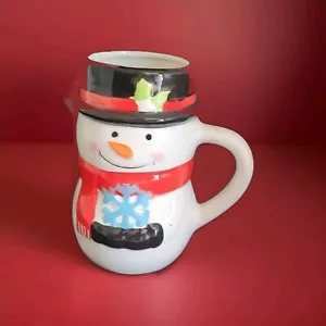 Bay Island Rojo Blanco Muñeco de Nieve Taza Alta Grande Navidad Vacaciones Taza de Café - Imagen 1 de 4