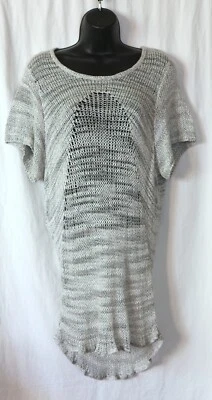 HELMUT LANG Scoop Neck Open Knit Viscose/Nylon Sweater 37 In Chest  Sz L EXC - Image 1 of 4