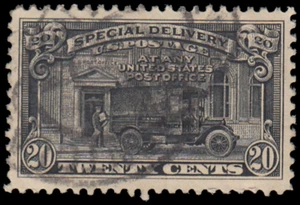 US Stamp #E14 - 1925 20¢ Post Office Truck, Used EzGrade™ VG, EzPerf™ 11 - Picture 1 of 4