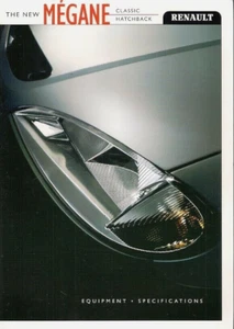 Renault Megane Hatchback & Classic Specifications 1999 UK Market Brochure - Picture 1 of 1