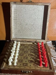 Vintage Pocket Chess Set in Travel Box with Lid , - Picture 1 of 22