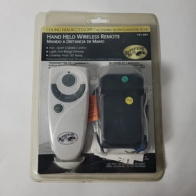 NEW Hampton Bay Hand Held Wireless Remote 191-691 Transmitter T2 and Receiver R1 - Image 1 of 4