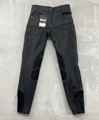 Pantalones de montar Ovation para dama 26R negros Lda SoftFlex clásicos parche hasta la rodilla nalga Foto 1 de 4