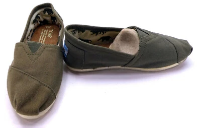 Toms 鞋经典帆布懒人鞋橄榄绿色运动鞋女式 5 — 第 1/4 张图片