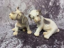 Vintage Porcelain Dog Figurines B&G Bing & Grondahl Sealyham Puppies 2028 & 2029