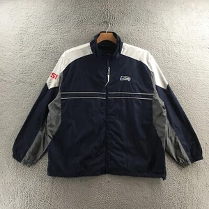 Chaqueta cortavientos Dunbrooke Seattle Seahawks para hombre 2XL azul cuello simulado cremallera NUEVA - Imagen 1 de 19