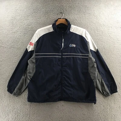 Chaqueta cortavientos Dunbrooke Seattle Seahawks para hombre 2XL azul cuello simulado cremallera NUEVA Foto 1 de 4