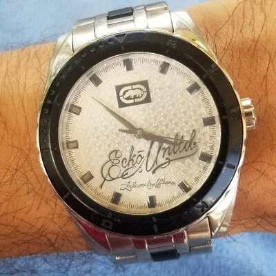 Мужские часы Marc Ecko Unltd нержавеющая сталь Япония Mov't черный ободок не работают - Изображение 1 из 4