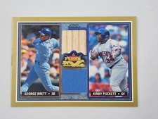 2002  Fleer Rival Factions Relic Game Worn Jersey George Brett W/ Kirby Puckett 